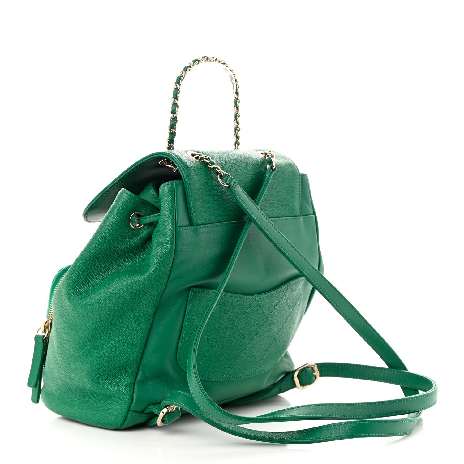 Chanel Caviar Quilted Business Affinity Backpack Green 3 of 11