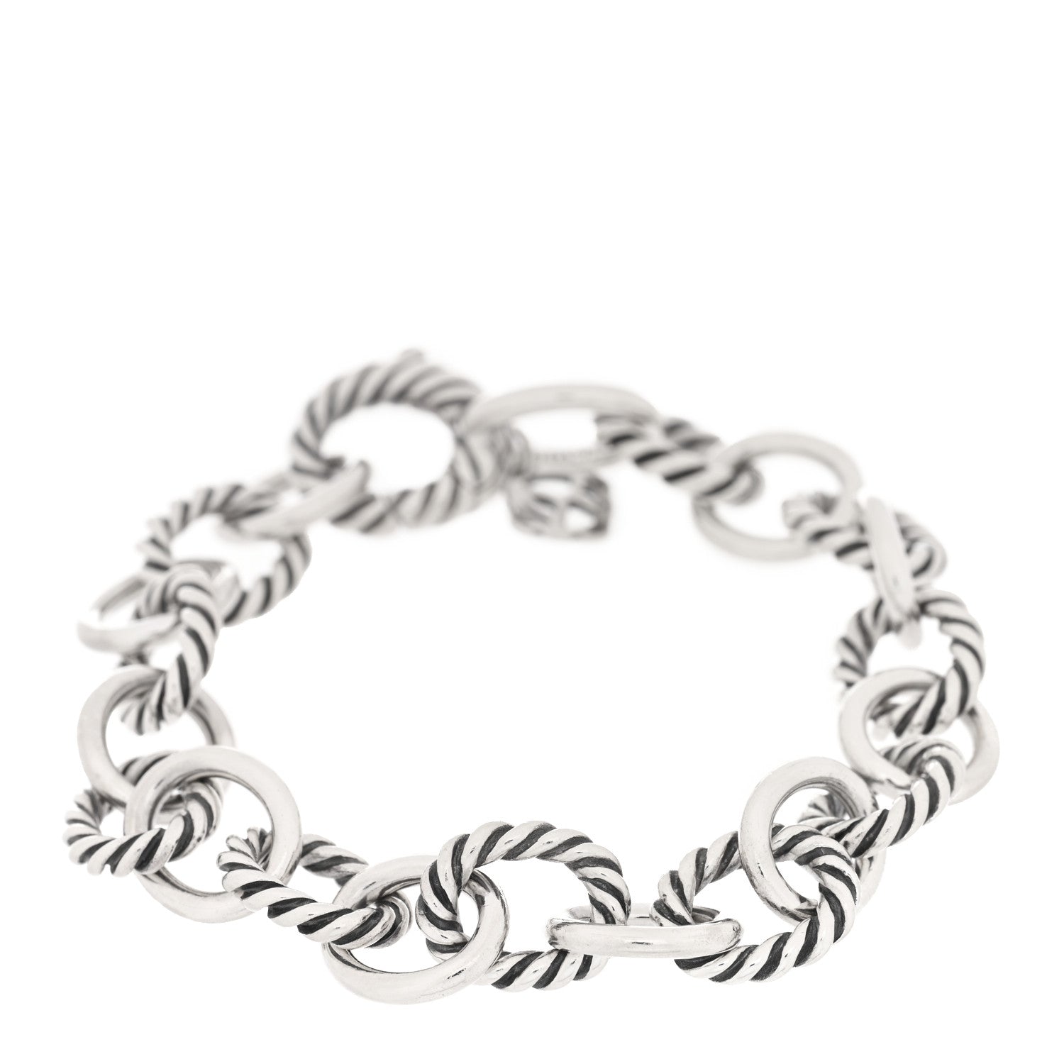 David Yurman Sterling Silver 10mm Medium Oval Link Bracelet 1 of 3