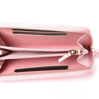 Chanel Iridescent Caviar Quilted Medium Zip Around Wallet Pink 5 of 12