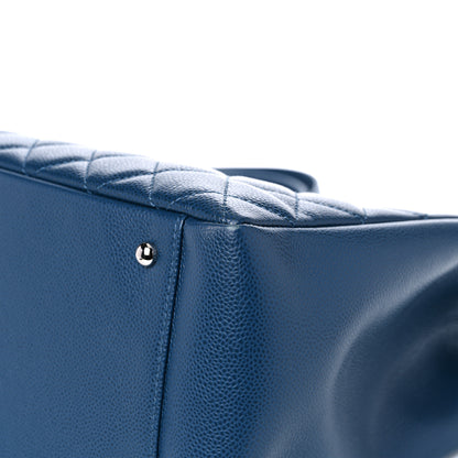 Chanel Caviar Quilted XL Grand Shopping Tote GST Navy Blue 9 of 15