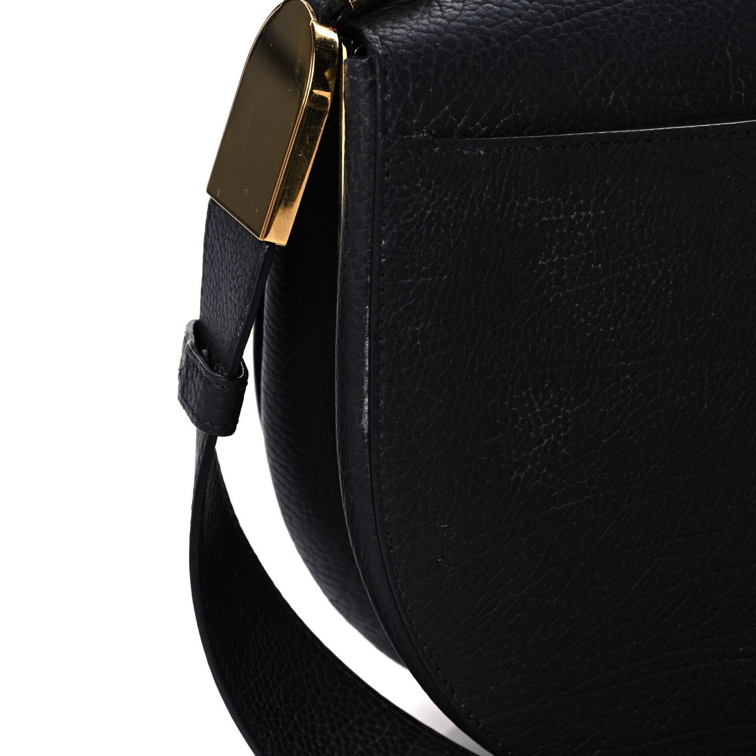 Delvaux Crispy Calfskin Le Mutin MM Saddle Bag Black 8 of 12