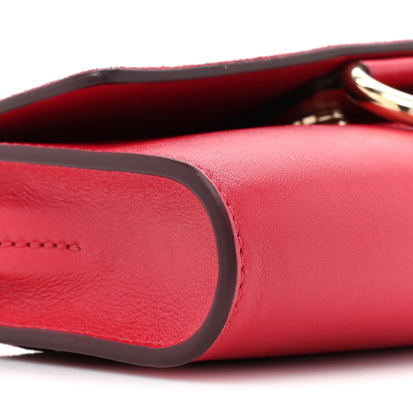 Suede Calfskin Mini Faye Shoulder Bag Tulip Red