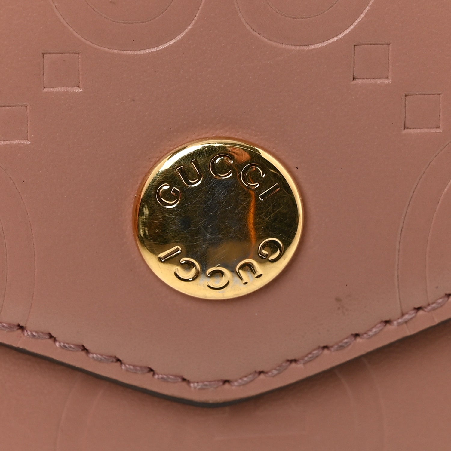 Gucci Calfskin Jumbo GG Embossed Snap Wallet Soft Pink 8 of 9