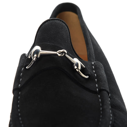 Gucci Suede Mens Horsebit Lug Sole Loafers 12 Black 11 of 13