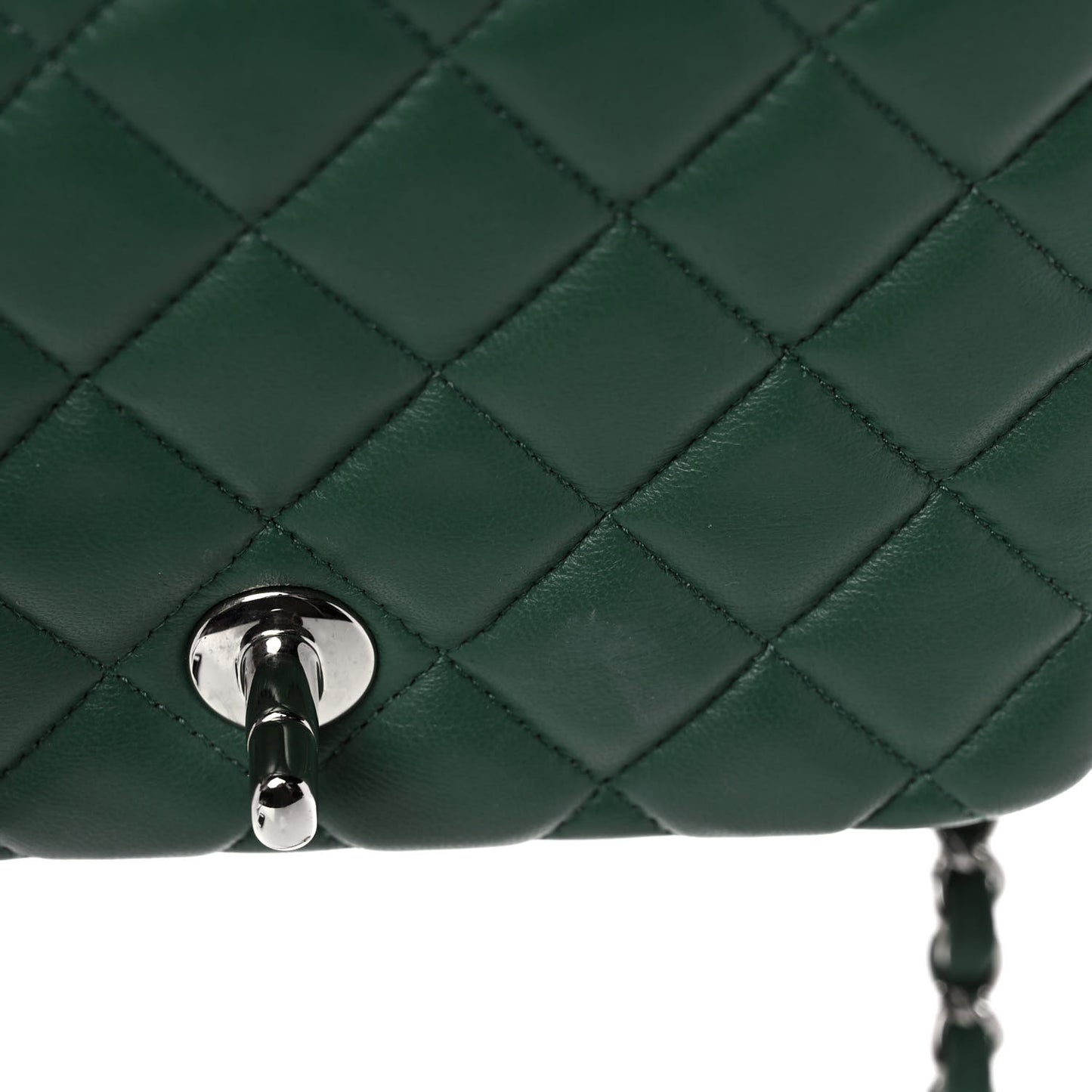 Lambskin Quilted Mini Square Flap Green