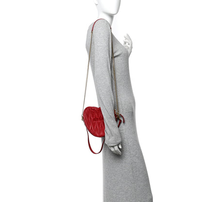 Miu Miu Nappa Matelasse Heart Shoulder Bag Fuoco 2 of 11