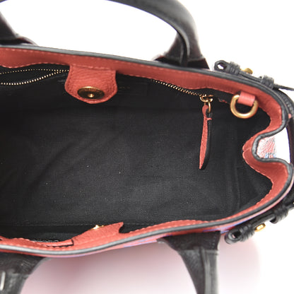 Burberry Grainy Calfskin Graffiti Print Small Banner Tote Black 4 of 12