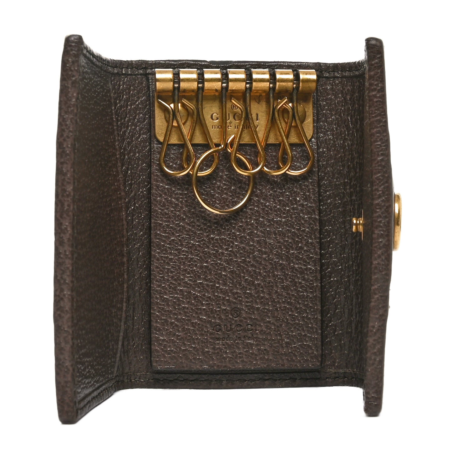 GG Supreme Monogram Web Ophidia 6 Key Holder Case Beige New Acero