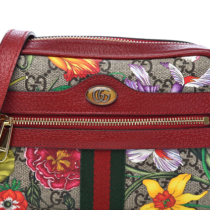 Gucci GG Supreme Monogram Flora Web Mini Ophidia Shoulder Bag Red 10 of 10