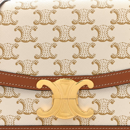 Celine Calfskin Triomphe Canvas Teen Triomphe Bag White 9 of 11