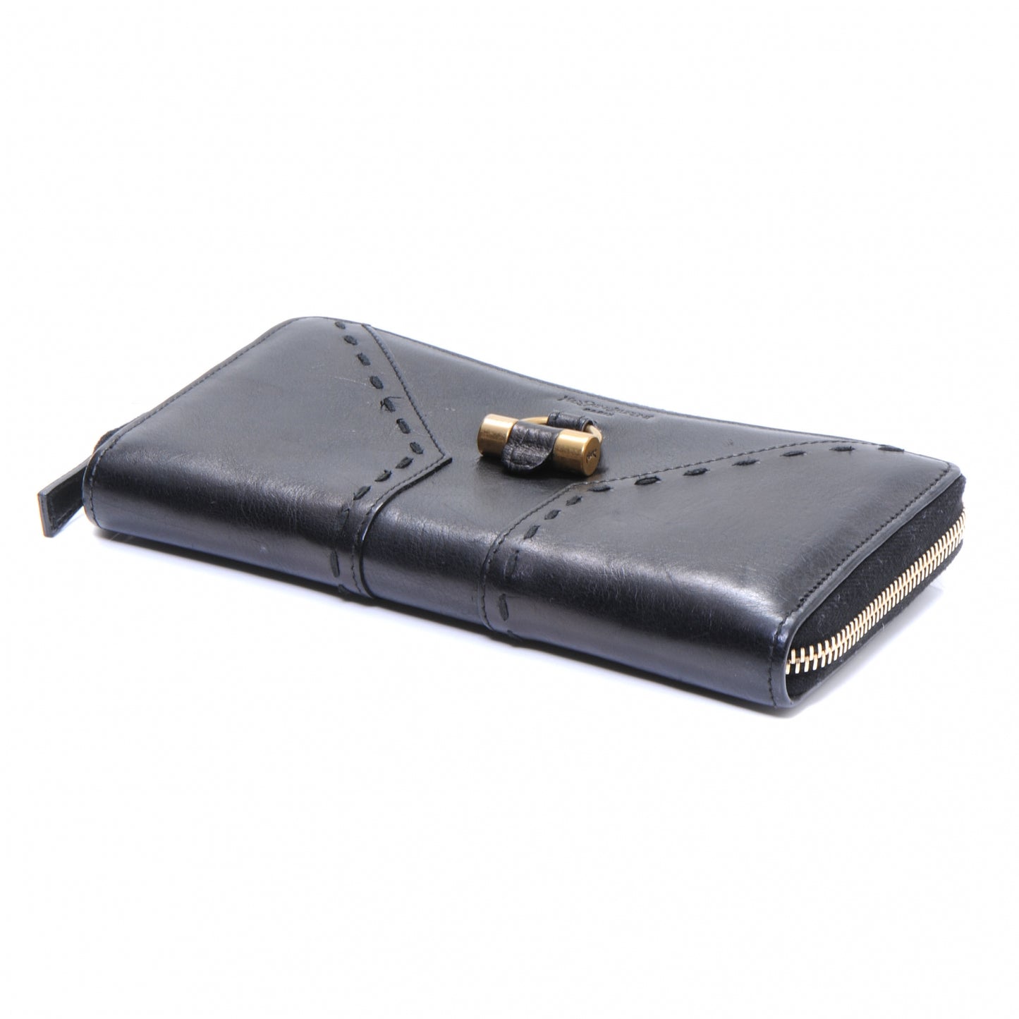 Leather Muse Zip Around Wallet Black