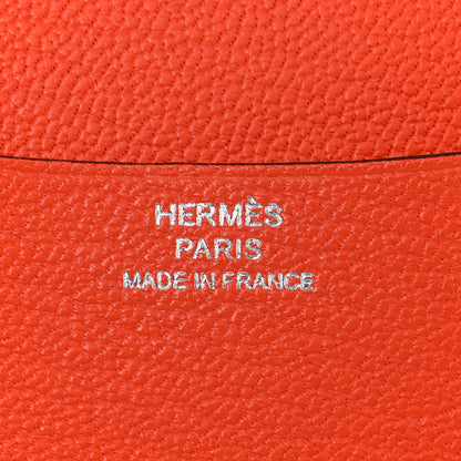 Hermes Chevre Mysore Bi-Color Globe Trotter Agenda Cover PM Rose Lipstick Orange Poppy 6 of 12