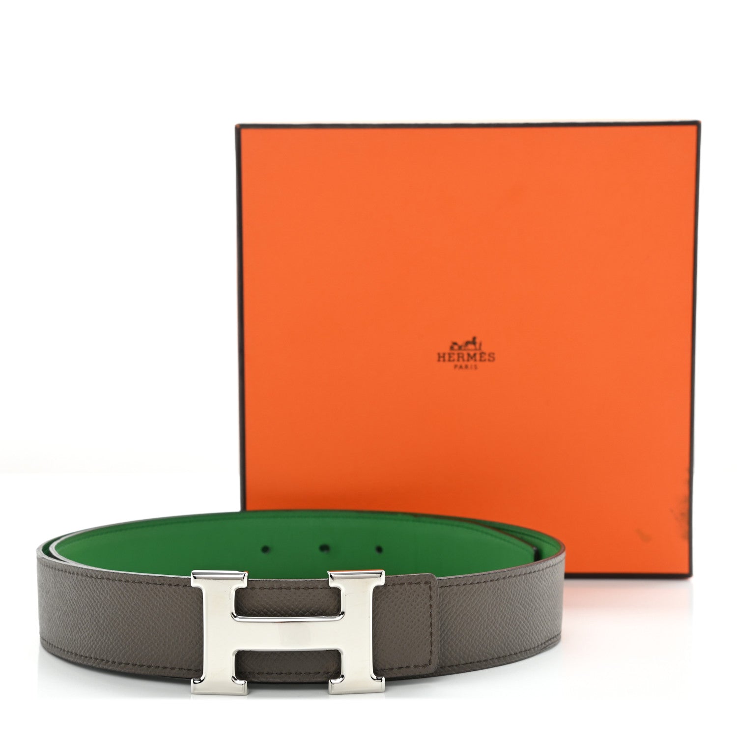 Hermes Epsom Swift 32mm H Belt 90 Bambou Etain 7 of 7