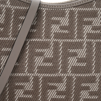 Fendi Denim Jacquard FF Effect Vitello Grace Mini Fendigraphy Hobo Bag Dove White Dove 8 of 10
