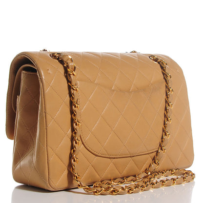 Chanel Lambskin Quilted Medium Double Flap Beige 3 of 9
