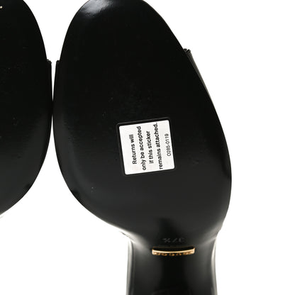 Gucci Polished Calfskin Scarlet Mid Heel Slide Sandals 37.5 Black 8 of 13