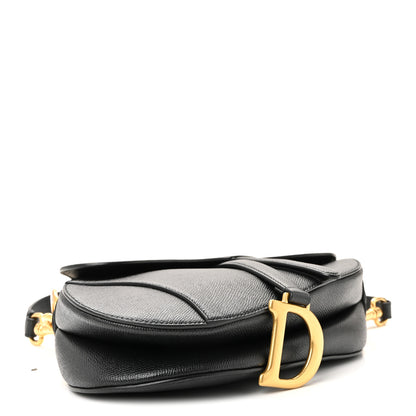 Christian Dior Grained Calfskin Saddle Bag With Strap Black 4 of 9