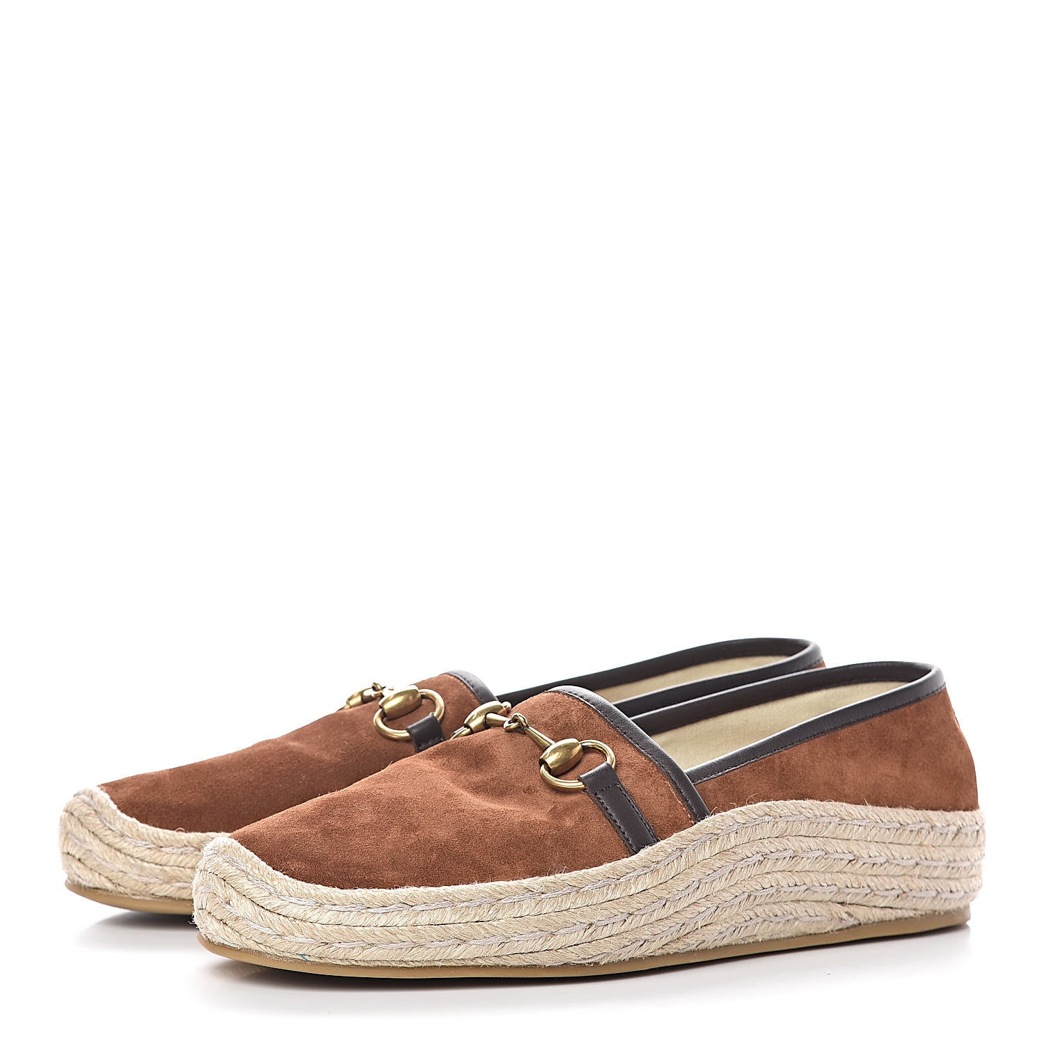 Gucci Suede Mens Horsebit Espadrilles 6 Cocoa 3 of 11