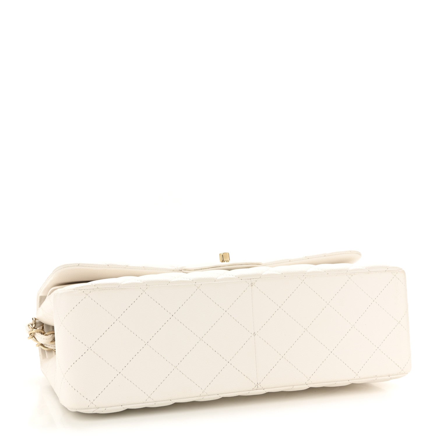 Chanel Caviar Quilted Jumbo Double Flap White 4 of 11