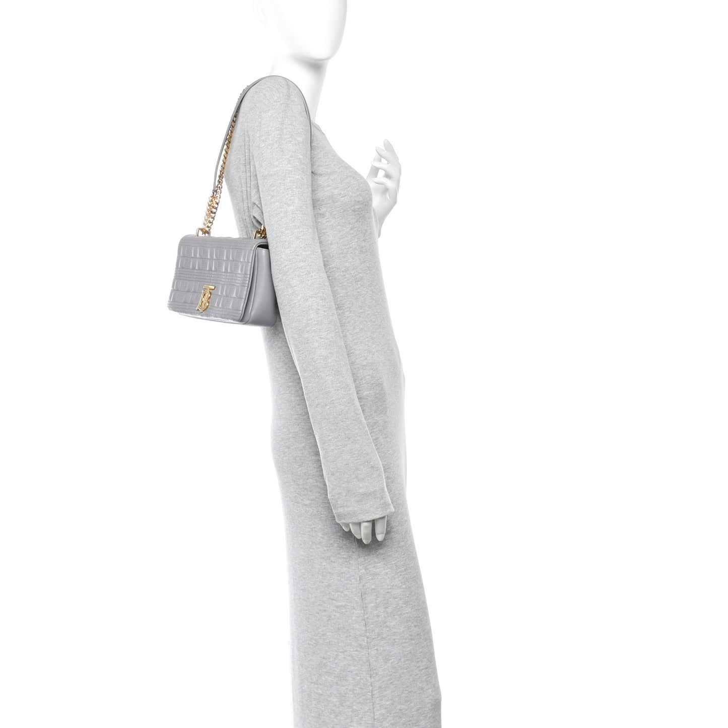 Lambskin Quilted Small Lola Bag Grey