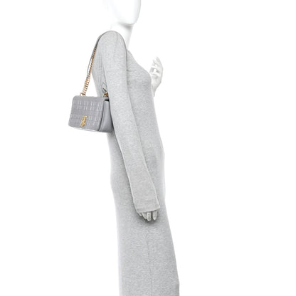 Burberry Lambskin Quilted Small Lola Bag Grey 2 of 14