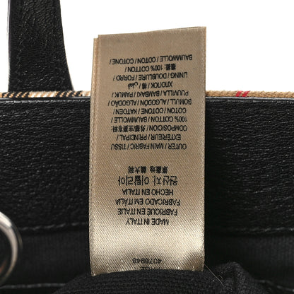 Burberry Goatskin Vintage Check Small Banner Tote Black 5 of 10