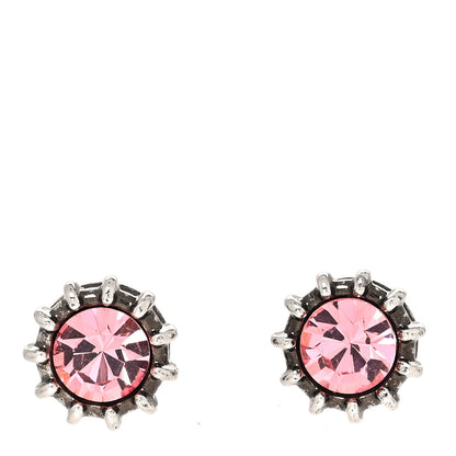 Gucci Crystal Stud Earrings Silver Pink 1 of 4