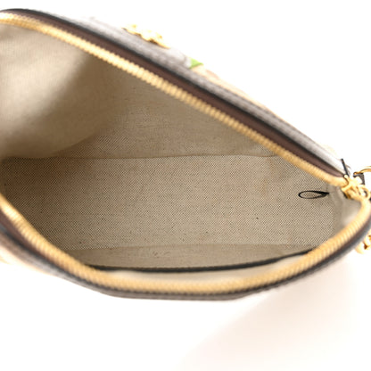 Gucci Monogram Jumbo GG Textured Dollar Calfskin Web Small Ophidia Dome Shoulder Bag Camel Ebony New Acero 5 of 13