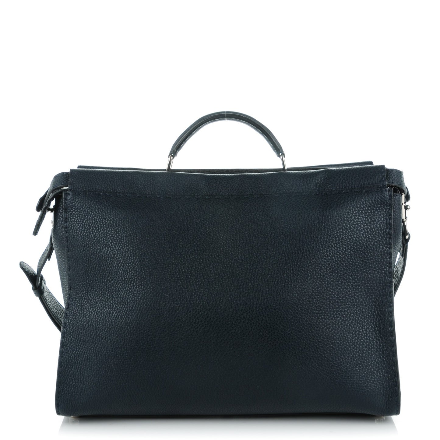 Cuoio Romano Selleria Bi-Color Large Mens Peekaboo Iconic Essential Satchel Lavagna Black