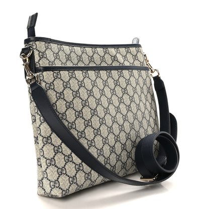 Gucci GG Plus Monogram Medium Flat Messenger Bag Navy 3 of 9