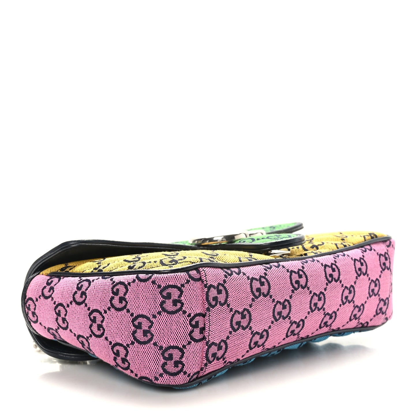Monogram Multicolor Matelasse Diagonal Small GG Marmont Shoulder Bag Green Blue Yellow Light Blue Pink