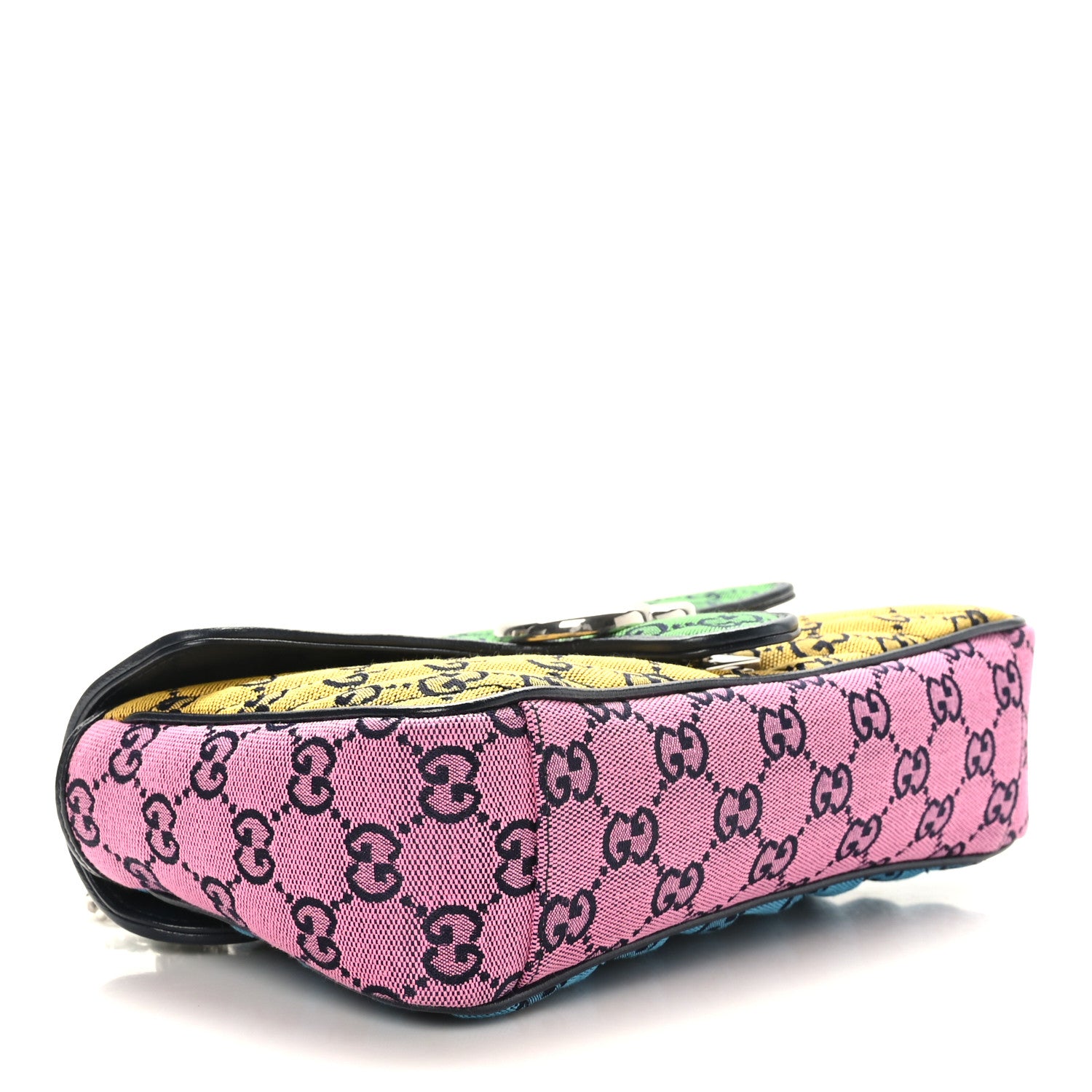 Gucci Monogram Multicolor Matelasse Diagonal Small GG Marmont Shoulder Bag Green Blue Yellow Light Blue Pink 5 of 10