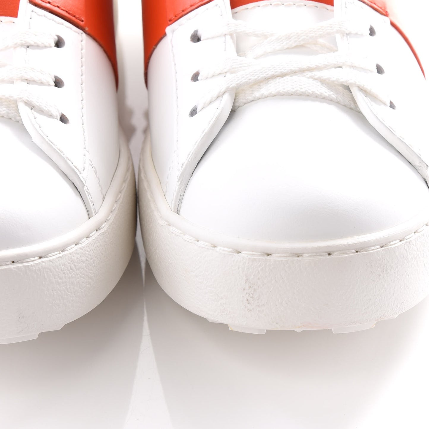 Calfskin Womens Rockstud Open Sneakers 41 White Goldfish