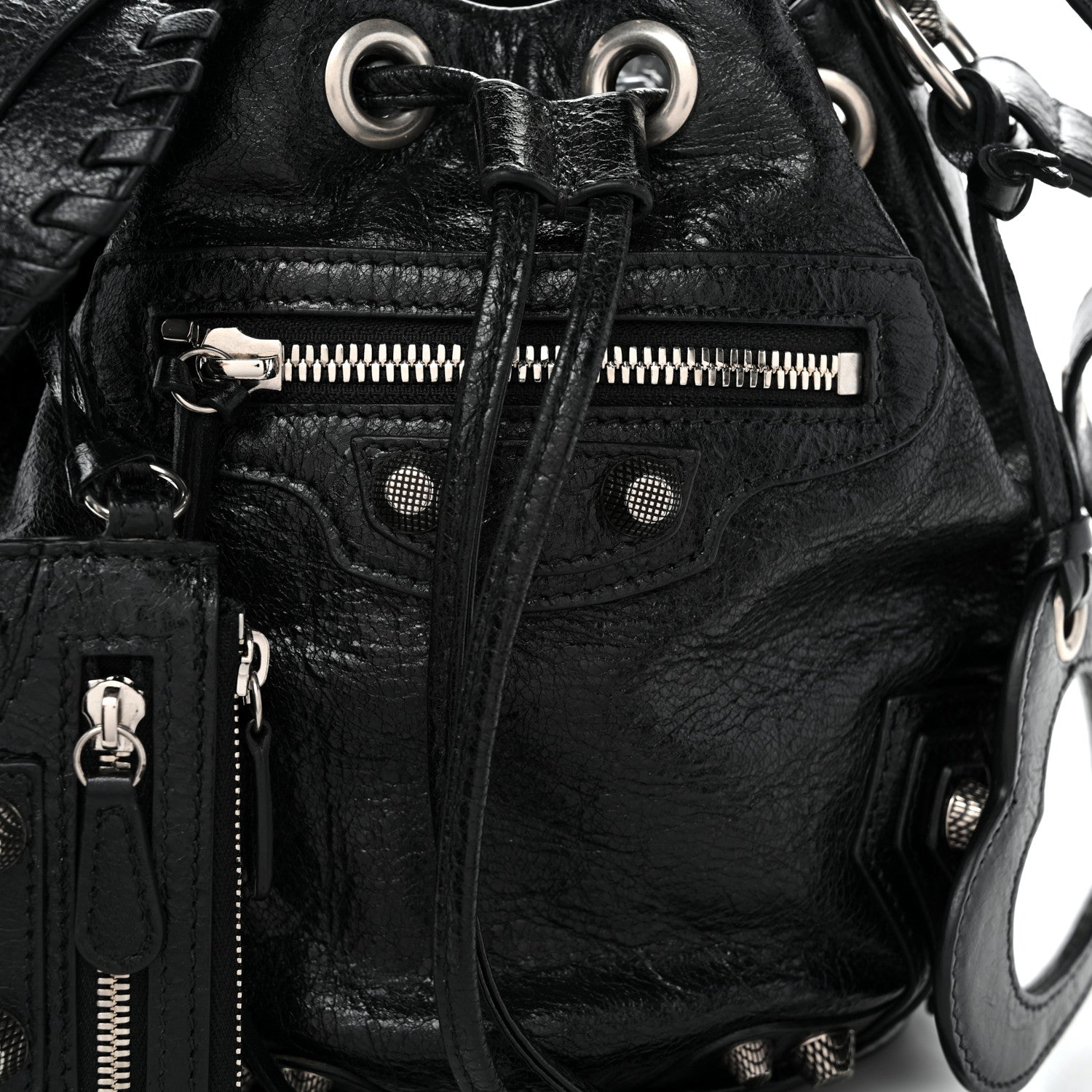 Balenciaga Agneau Arena Le Cagole Bucket Bag XS Black 7 of 9