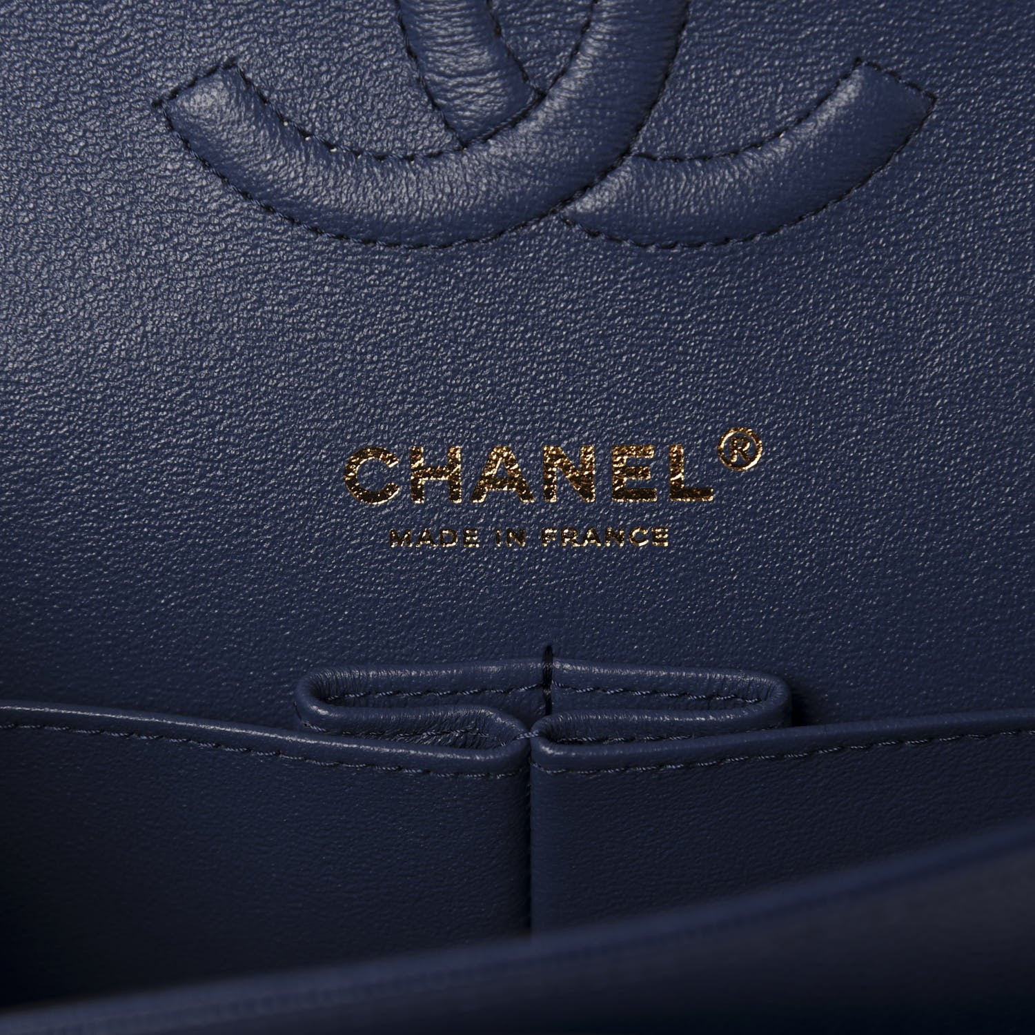 Chanel Caviar Quilted Medium Double Flap Navy 8 of 10