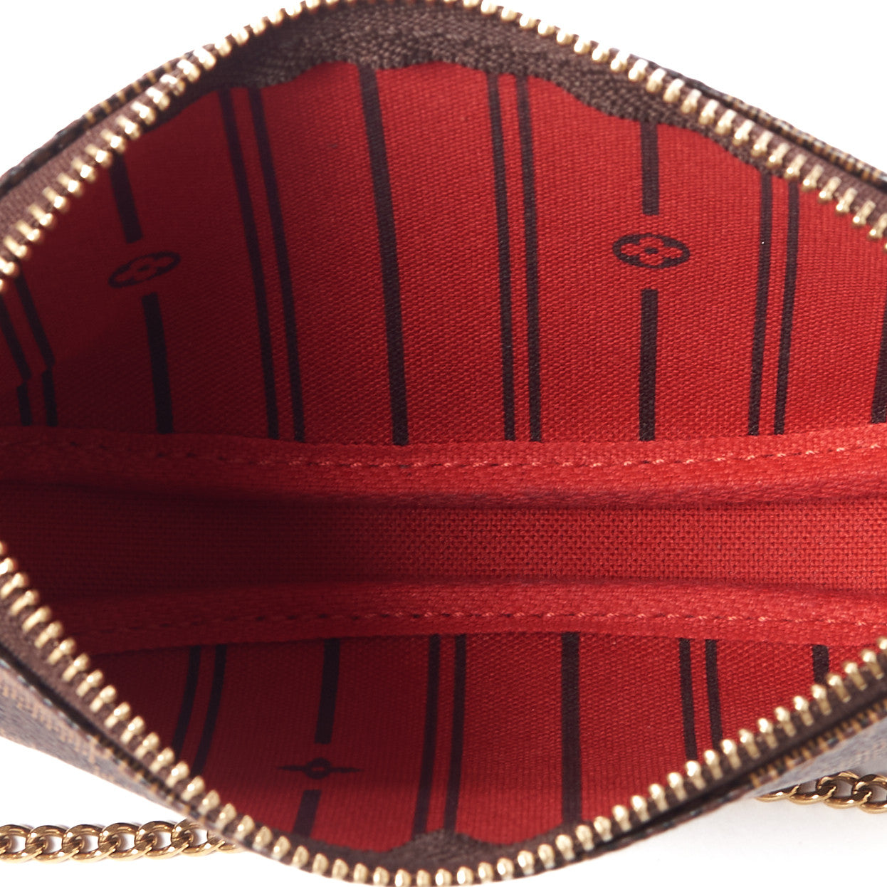 Louis Vuitton Damier Ebene Complice Trunks and Bags Mini Pochette Accessories Red 7 of 8