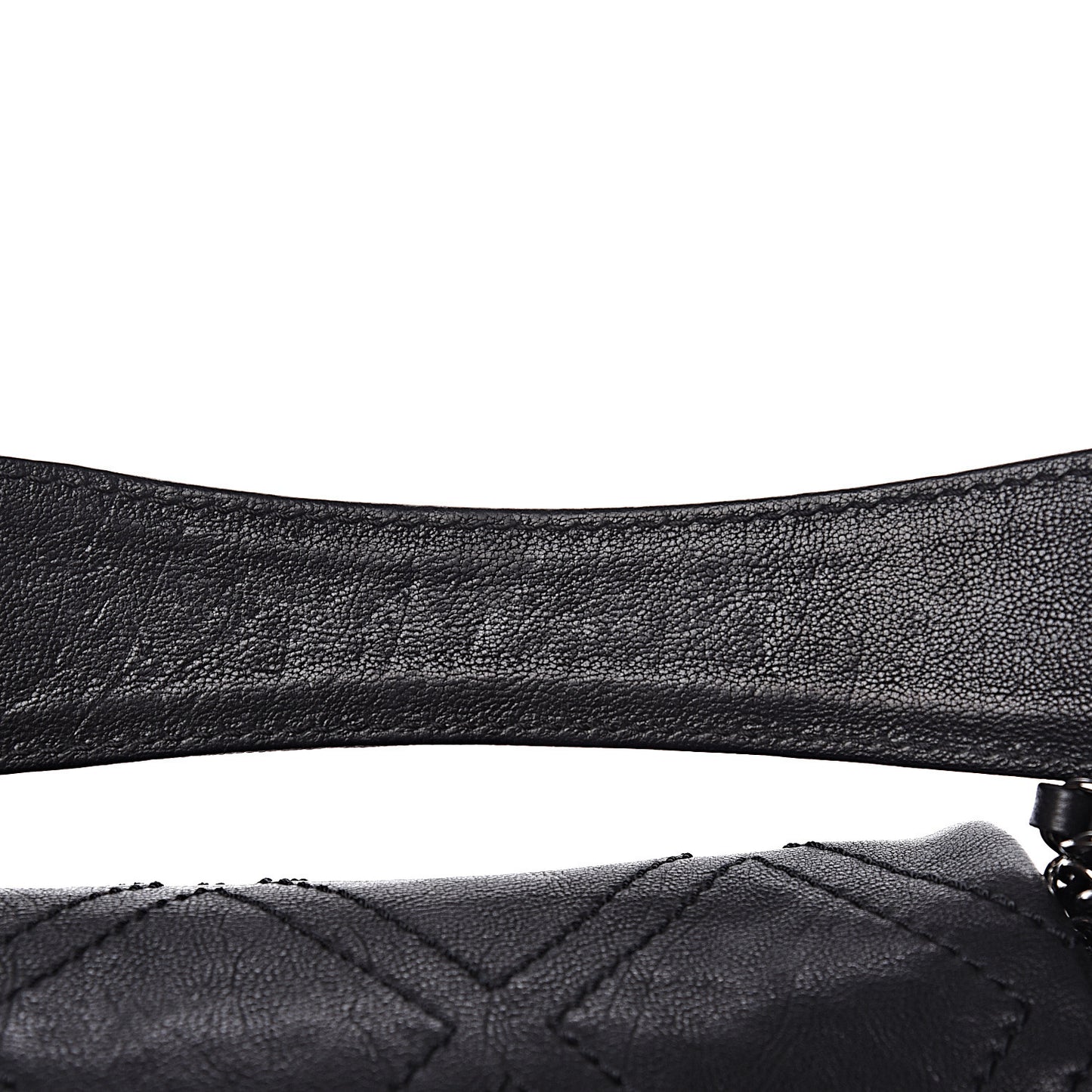 Calfskin Diamond Stitch Accordion Flap Black