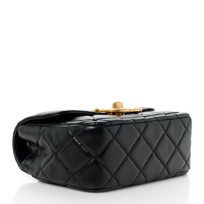 Chanel Shiny Lambskin Quilted Mini Maxi CC Flap Black 4 of 13