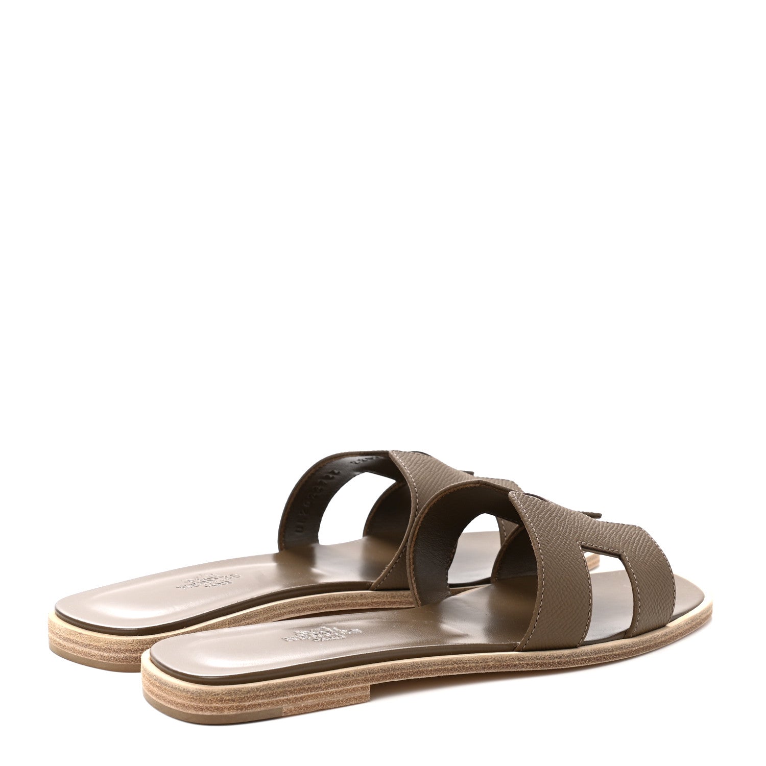 Hermes Epsom Oran Sandals 37 Etoupe 4 of 9