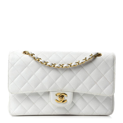 Chanel Caviar Quilted Medium Double Flap White 1 of 18