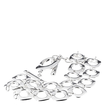 Tiffany Sterling Silver Double Cushion Square Link Toggle Bracelet 1 of 5