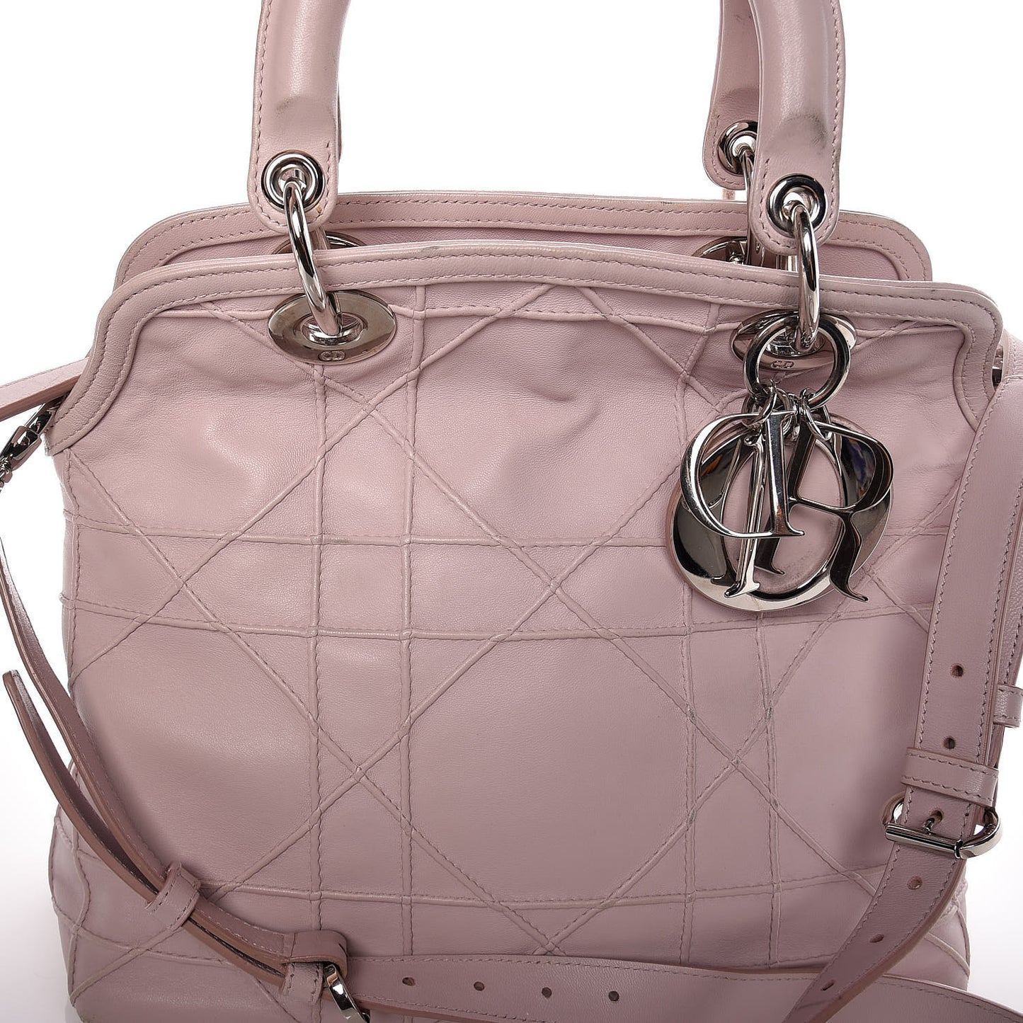 Lambskin Cannage Medium Granville Tote Pink