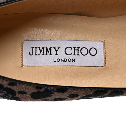 Jimmy Choo Pony Hair Patent Calfskin Leopard Print Rudy Cap Toe Pumps 38.5 Black Multicolor 6 of 8