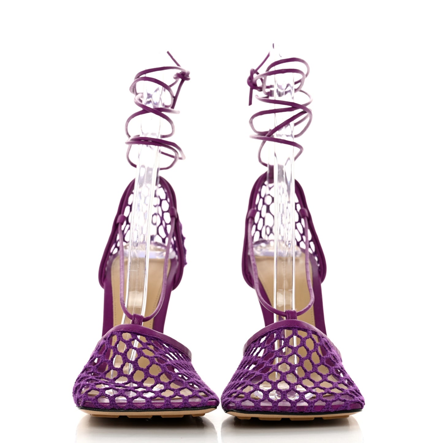 Mesh Nappa Stretch Ankle Tie 90mm Sandals 37.5 Venom