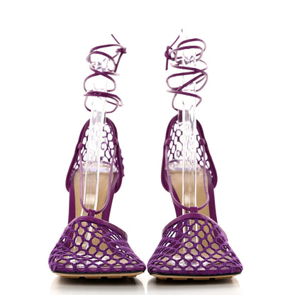 Bottega Veneta Mesh Nappa Stretch Ankle Tie 90mm Sandals 37.5 Venom 2 of 7