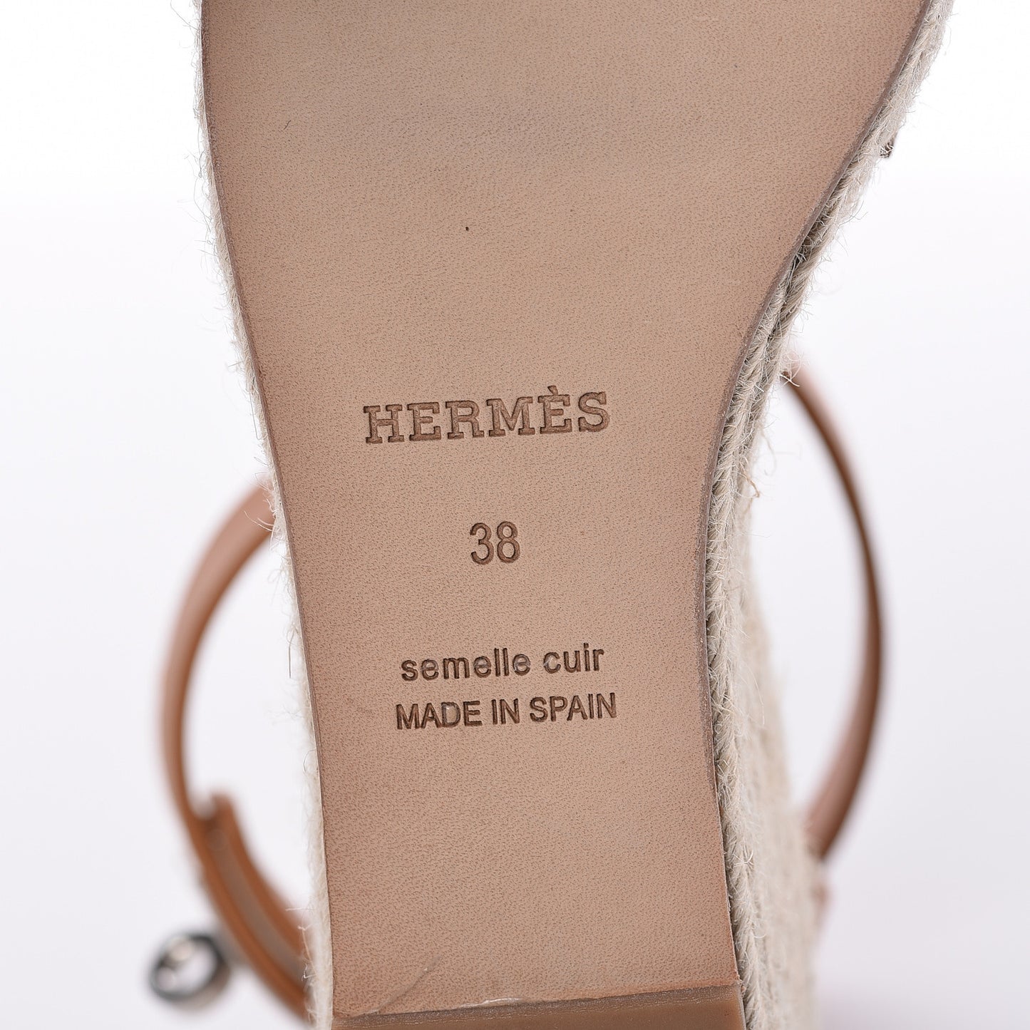Calfskin Tivoli Espadrille Wedge Sandals 38 Naturel