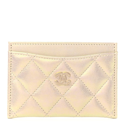 Chanel Iridescent Lambskin Quilted Card Holder Ivory 1 of 8