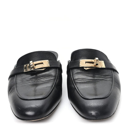 Hermes Goatskin Oz Mules 36 Black 3 of 10