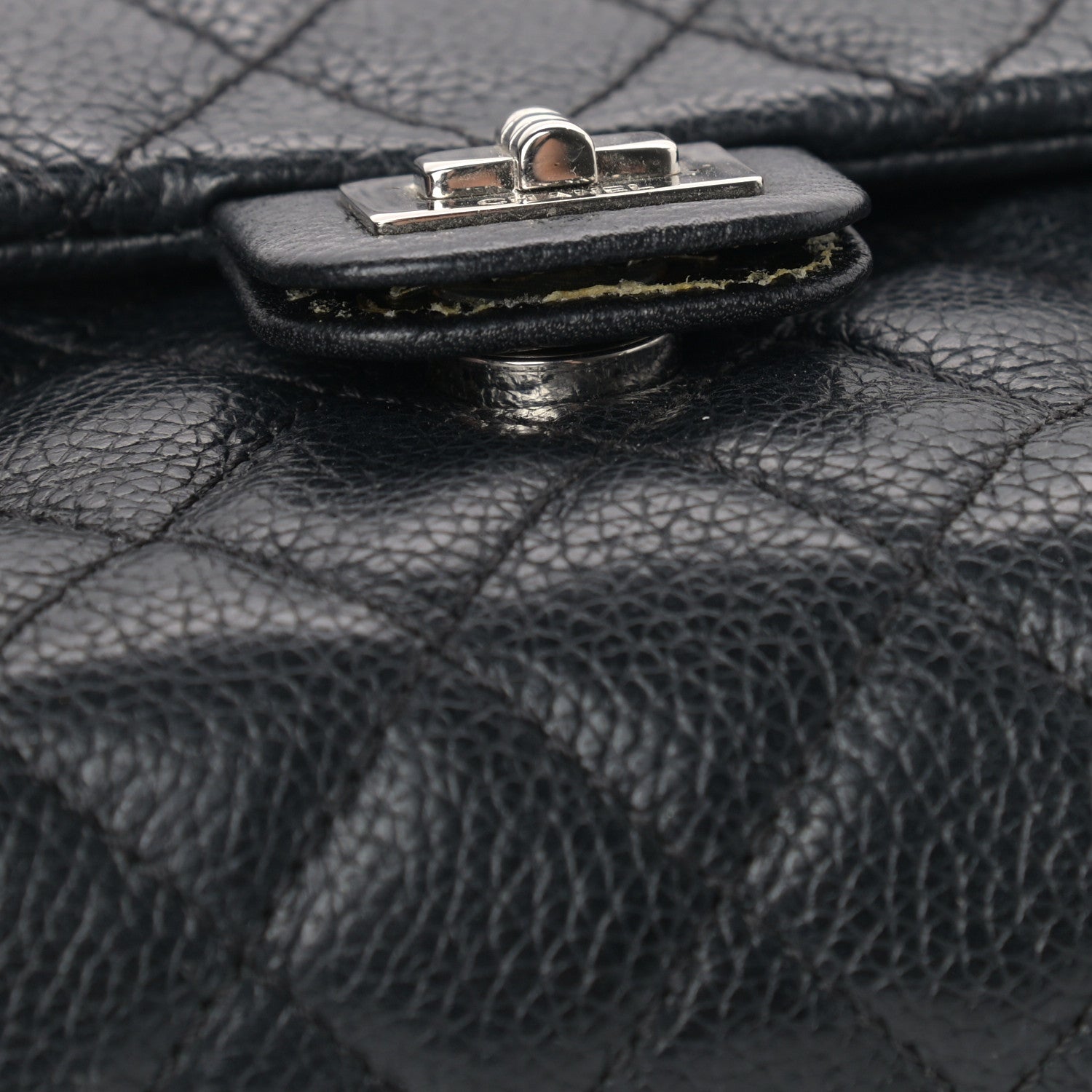 Chanel Grained Calfskin Quilted 2.55 Reissue Flap Belt Bag Clutch Black 12 of 12