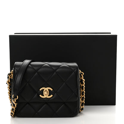 Chanel Lambskin Quilted Mini Side Note Flap Black 11 of 11